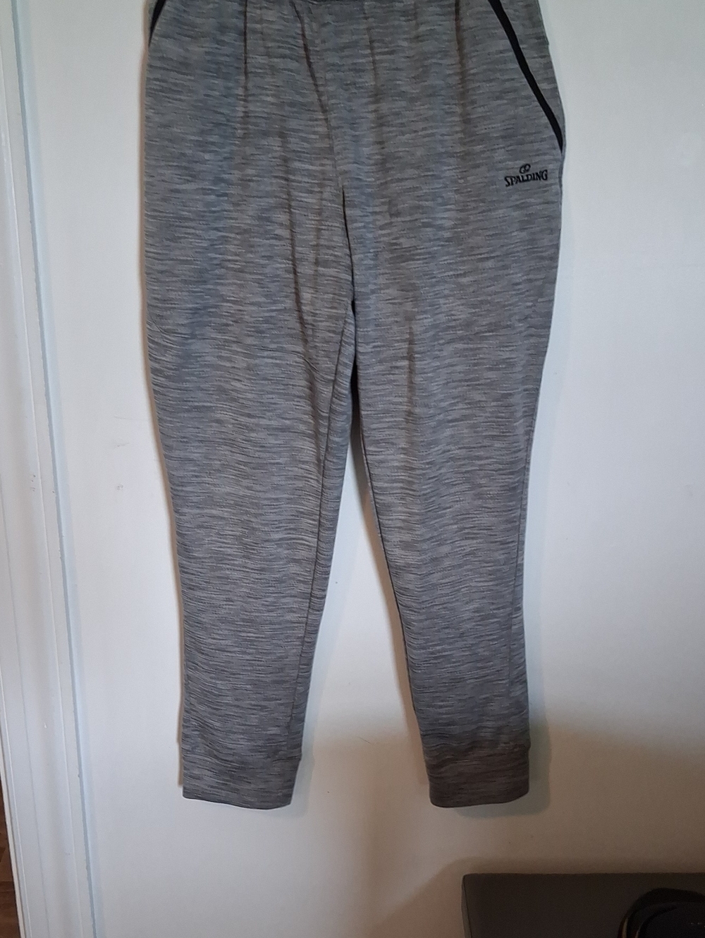 Spalding Gray Heather Men's Jogger Sweatpants with Black Trim